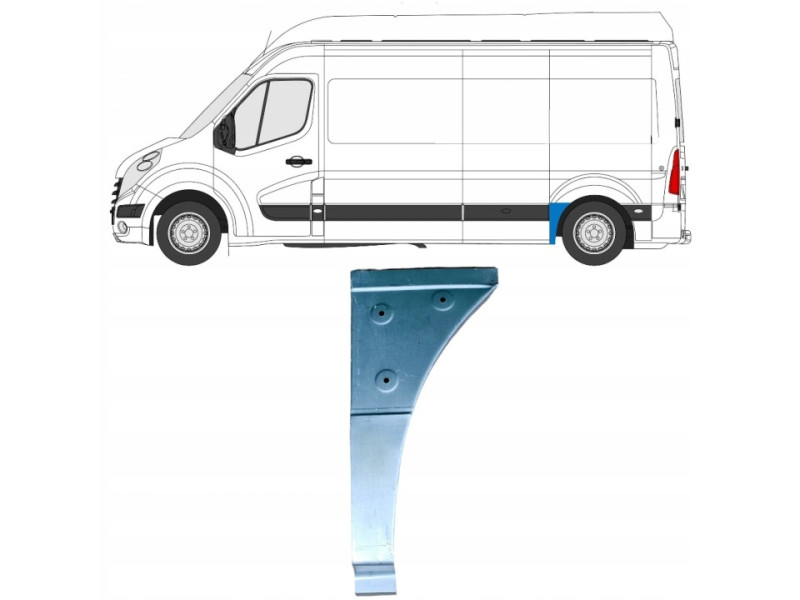 Арка задня ліва перед колесом мала Renault Master III, Opel Movano B Klokkerholm 6089561
