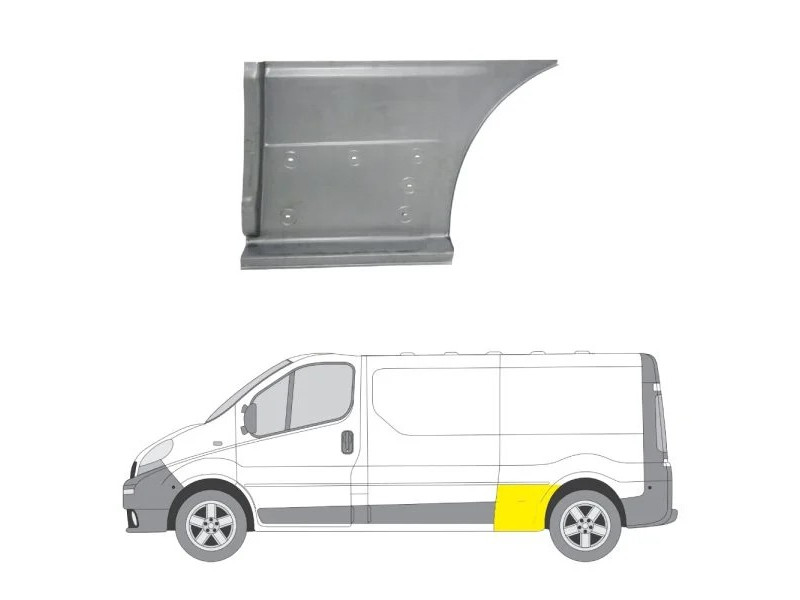 Арка задня ліва перед колесом Renault Trafic, Opel Vіvaro 2001-2014 4cars довга база