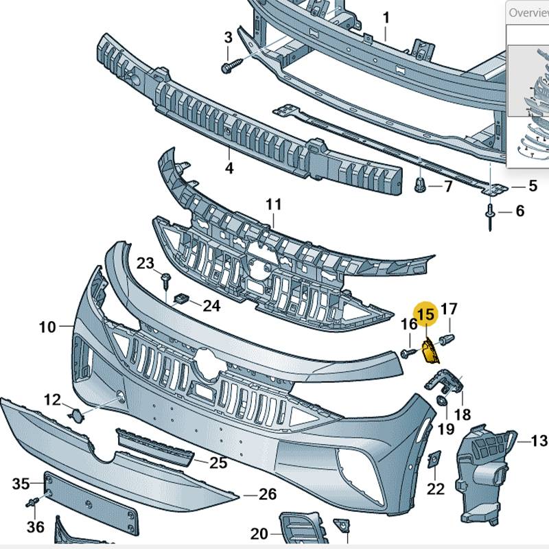 Кріплення бампера переднє ліве верхнє для VW ID.4 2020- (TEMPEST) - 11G807183A