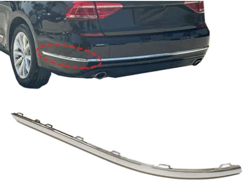 Молдинг бампера задній лівий VW Passat B8 USA 2015-2019 NMS I рестайлінг Tempest 5618534592ZZ