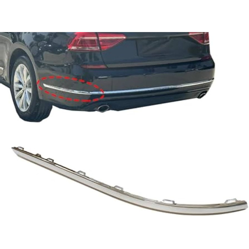 Задній лівий молдинг бампера для VW Passat B8 USA 2015-2019 рестайлінг Tempest