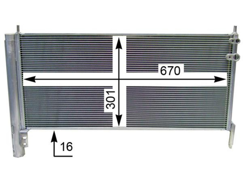 Радіатор кондиціонера Lexys CT200H, Toyota Prius, Auris 10-15 (TYC) 8846047150, 8846076010