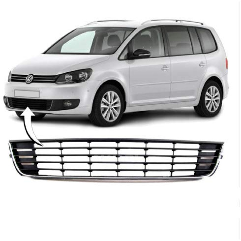 Решітка бампера середня для VW Caddy III, Touran 2010-2015 4cars 1T0853677C