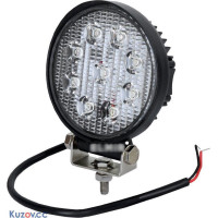 Фара LED кругла 27W, 9 ламп, 110*128мм, вузький промінь 12/24V (ТМ JUBANA)