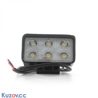 Фара LED прямокутна 18W, 6 ламп, 110*114,5 мм, вузький промінь