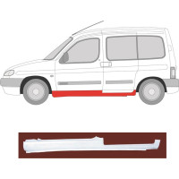 Поріг лівий Citroen Berlingo, Peugeot Partner 97-08 (Klokkerkolm) 4 двері 