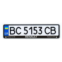 Рамка номера Renault чорна