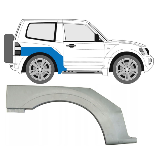 Арка задня права Mitsubishi Pajero 3 2000-2007 (Polcar) 2 двері