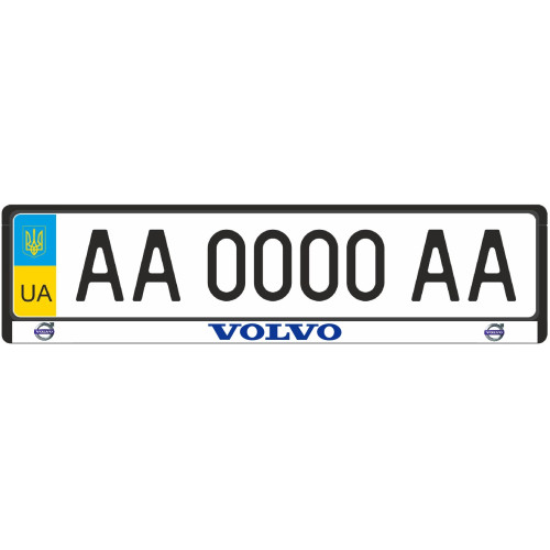 Рамка номерного знака передня/задня біла Volvo універсальна