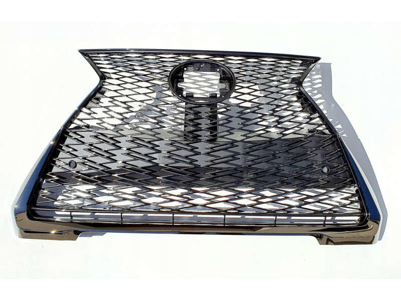 Решітка радіатора Lexus UX F-Sport 18- (Тайвань) з отв. під п/тронік, чорна, хром. молд. 5310176350