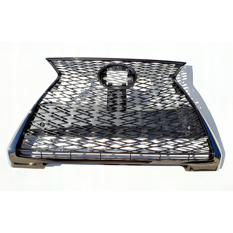 Решітка радіатора Lexus UX F-Sport 18- (Тайвань) з отв. під п/тронік, чорна, хром. молд. 5310176350