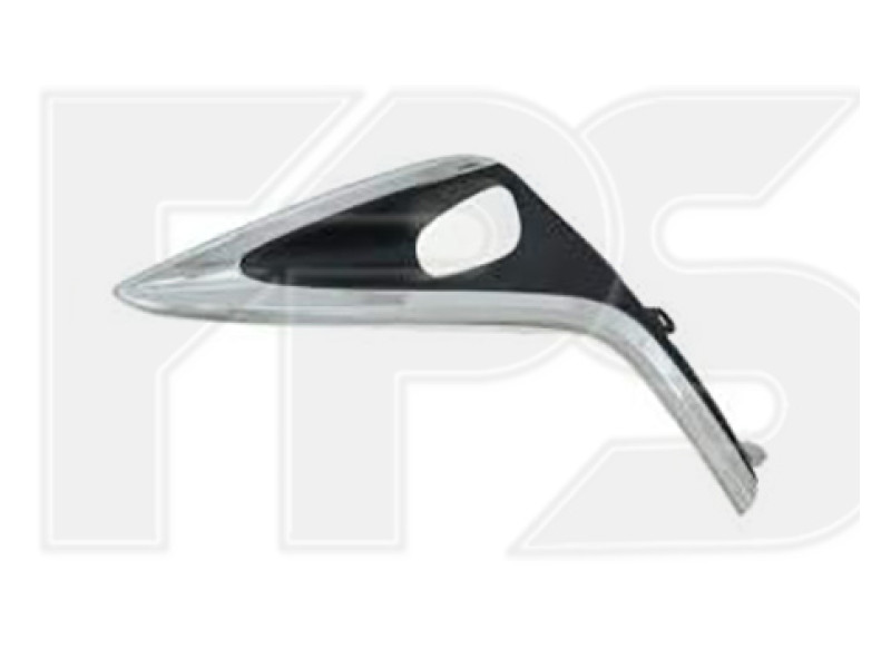 Решітка переднього бампера ліва Lexus ES 15-18 (Тайвань) чорна / хром