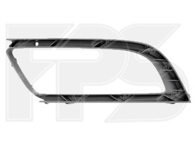 Решітка переднього бампера права Skoda Superb 13-15 (Тайвань) з отвором