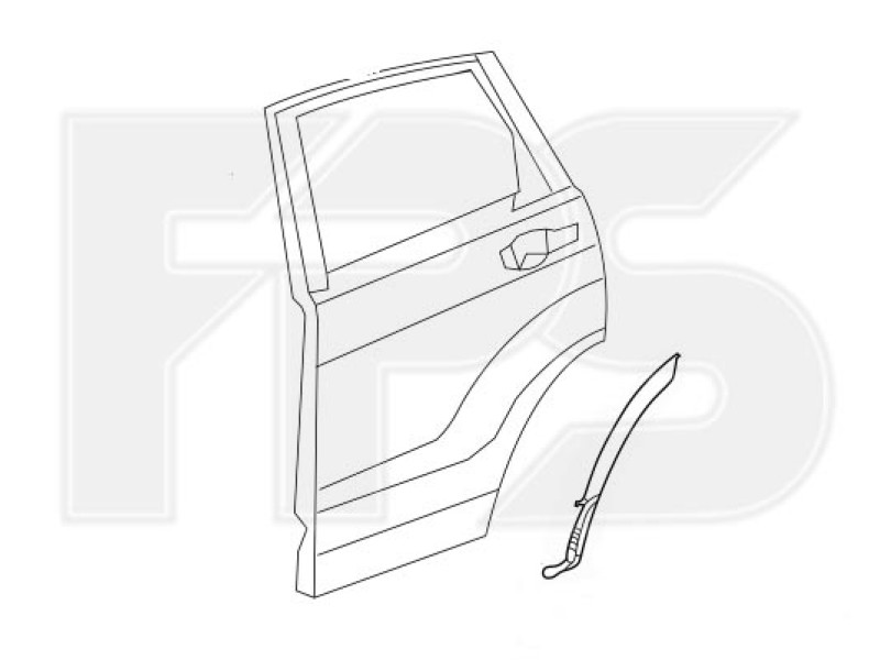 Накладка двері задня права Honda CR-V 17- (Тайвань) рант над колесом