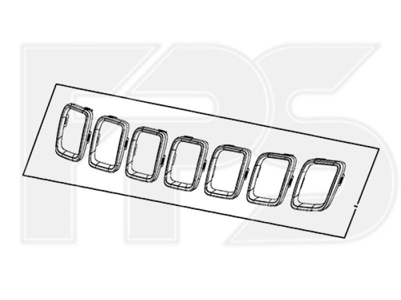 Окуляри решітки радіатора Jeep Compass 17-21 (Тайвань) хром молдинги 7 шт