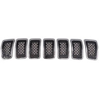 Решітка радіатора Jeep Cherokee 2019-2023 (Тайвань) чорна, хром 6FM74SZ0AB