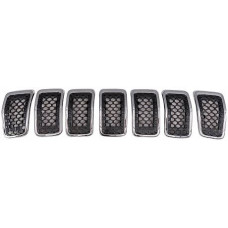 Решітка радіатора Jeep Cherokee 2019-2023 (TP) чорна, хром 6FM74SZ0AB