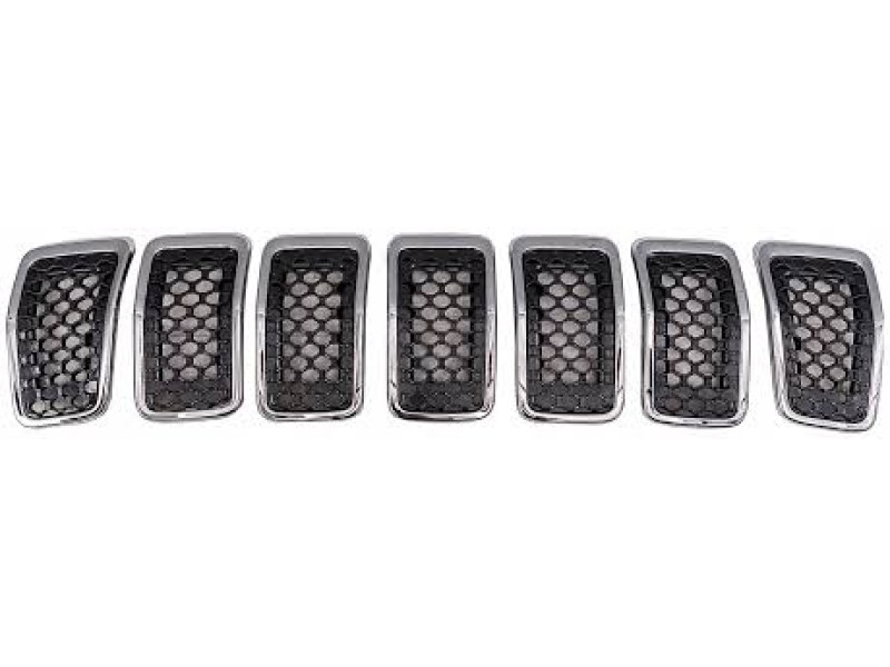 Решітка радіатора Jeep Cherokee 2019-2023 (TP) чорна, хром 6FM74SZ0AB