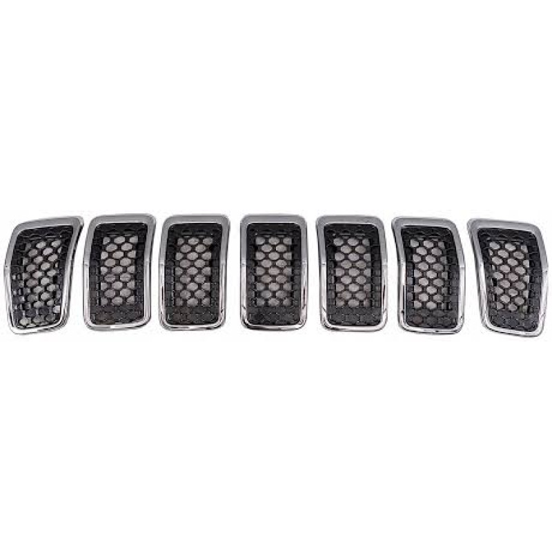 Решітка радіатора Jeep Cherokee 2019-2023 (Тайвань) чорна, хром 6FM74SZ0AB