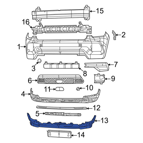 Спойлер переднього бампера Jeep Compass 2021-2026 FPS 68437028AA