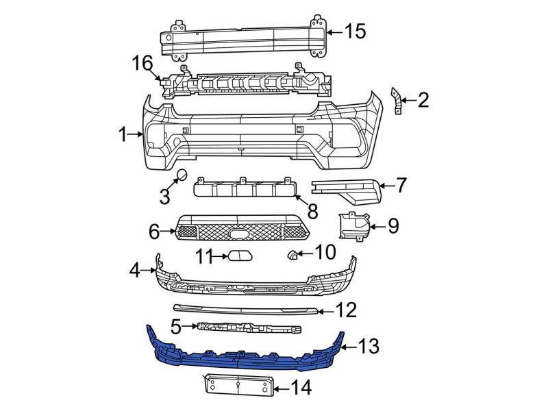 Спойлер переднього бампера Jeep Compass 2021-2026 FPS 68437028AA