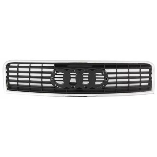Решітка радіатора Audi A4 B6 2001-2004 верхня, хром/чорний (Тайвань) 8E0853651B3