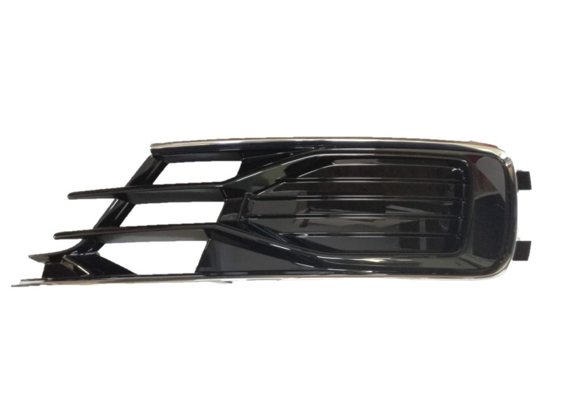 Решітка переднього бампера ліва Audi A6 C7 15-18 (Тайвань) без отв., хром молдинг 4G0807647T94