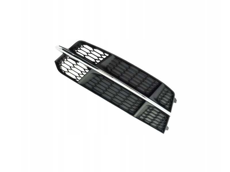 Решітка переднього бампера ліва Audi A6 C7 S-Line 15-18 (Тайвань) без отв., хром молдинг 4G0807681AN