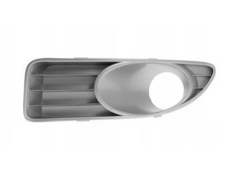 Решітка переднього бампера ліва Fiat Linea 07-13 (Тайвань) з отв., світло-сіра 