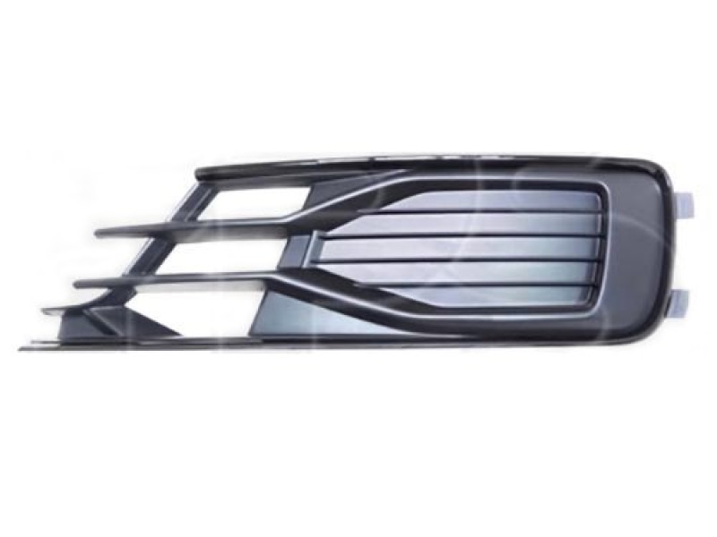 Решітка в бампер ліва Audi A6 C7 15-18 (Тайвань) без отв., молдинг чорний глянець