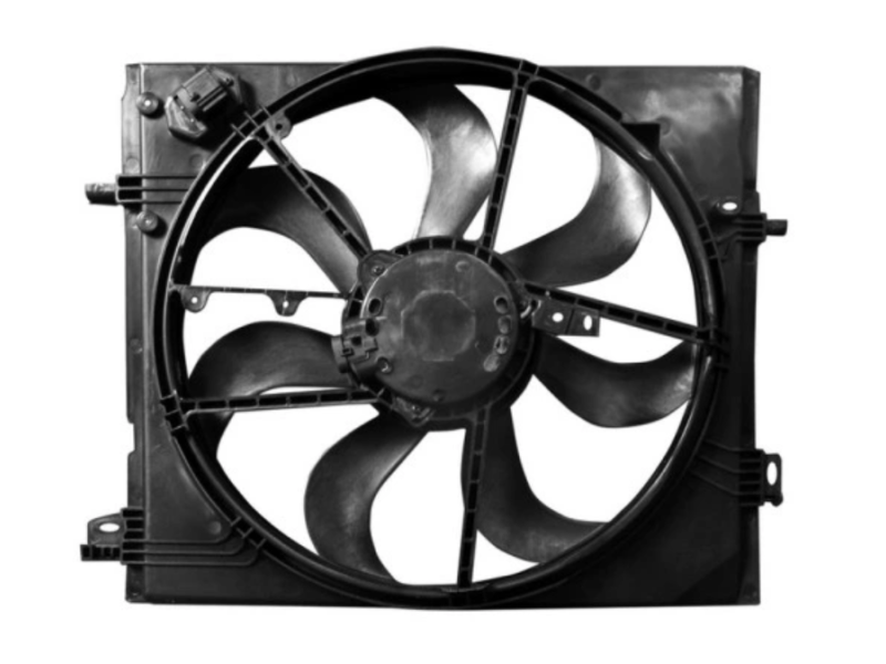 Вентилятор охолодження Nissan Qashqai 14-, X-trail T32, Renault Kadjar (Polcar) з дифузором 214814EA0A