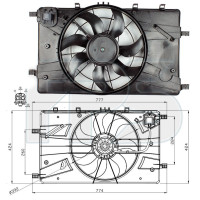 Дифузор з вентилятором Chevrolet Cruze J300, Orlando 11-15, Opel Astra J, Astra H, Insignia, Zafira Tourer C (Китай) 13289623