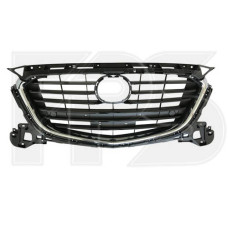 Решітка радіатора Mazda 3 BM 16-18 хром/чорна, без отв. під п/тронік (FPS)