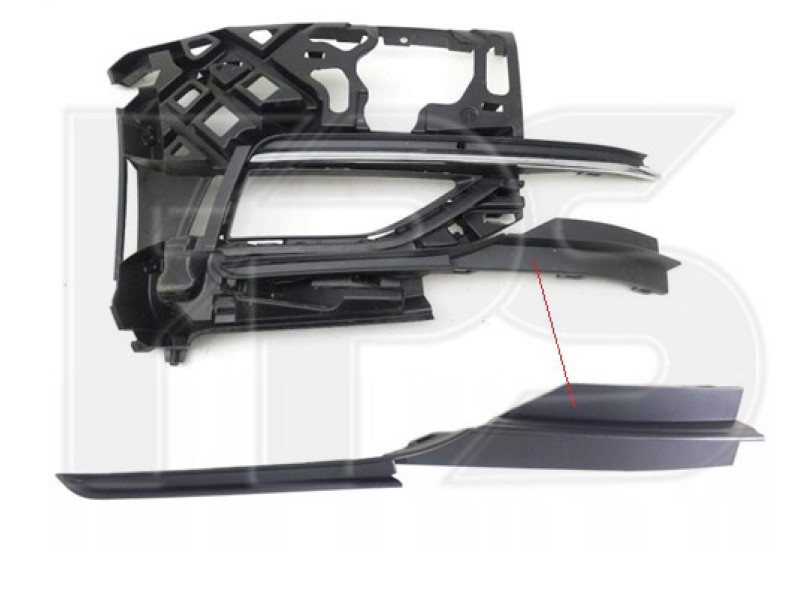 Накладка в передній бампер нижня ліва VW Golf 7 17-20 (Тайвань) чорна текстура