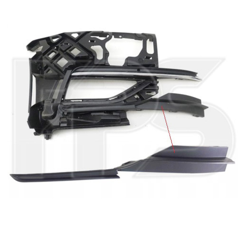 Накладка в передній бампер нижня права VW Golf 7 17-20 (Тайвань) чорна текстура