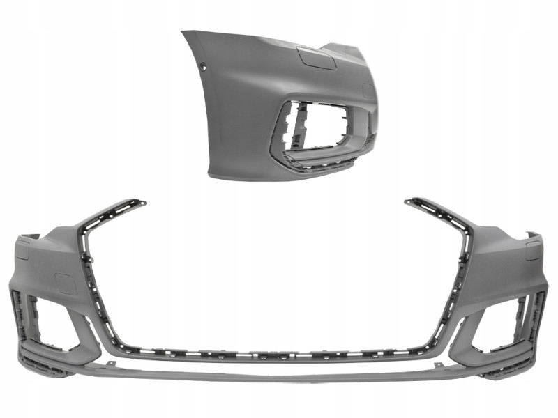 Бампер передній з отворами під омивач та п/тронік Audi A6 C8 2019-2022 S-Line Тайвань 4K0807065CGRU