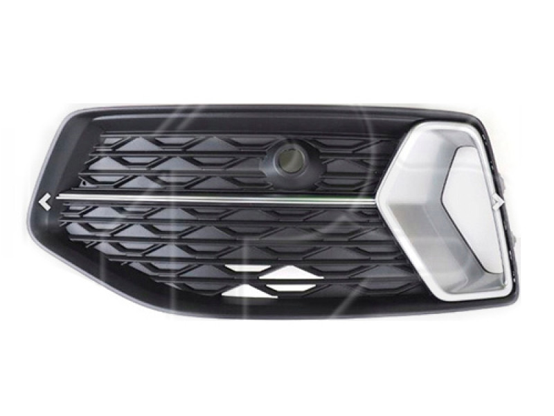 Решітка переднього бампера ліва Audi A6 C8 19-22 (Тайвань) чорний мат, сірий металік