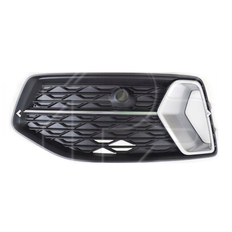 Решітка переднього бампера ліва Audi A6 C8 19-22 (Тайвань) чорний мат, сірий металік