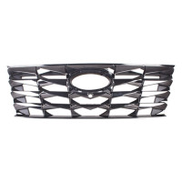 Решітка радіатора Hyundai Tucson NX4 21- (Тайвань) з отв. під камеру, хром, чорна 86350N9110