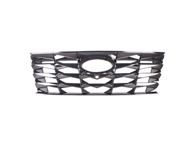 Решітка радіатора Hyundai Tucson NX4 21- (Тайвань) з отв. під камеру, хром, чорна 86350N9110