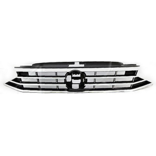 Решітка радіатора VW Passat B8 EUR Trendline 19- (Тайвань) чорний глянець, хром. молд.