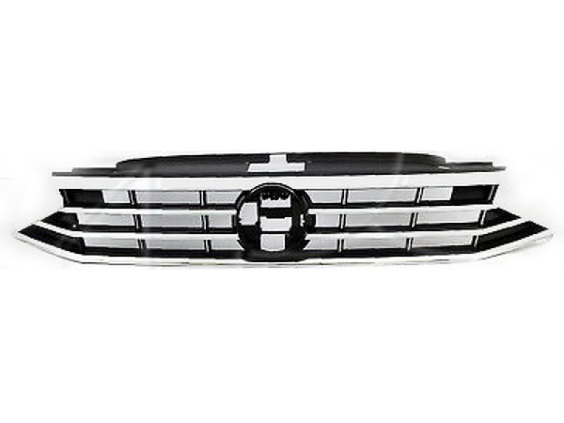 Решітка радіатора VW Passat B8 EUR Trendline 19- (Тайвань) чорний глянець, хром. молд.