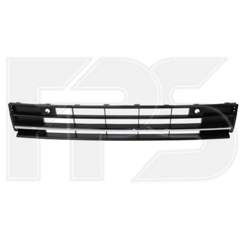 Решітка в бампер середня VW Passat B8 15-19 USA (Тайвань) з отв. під п/тронік, чорная, без хром молдинга