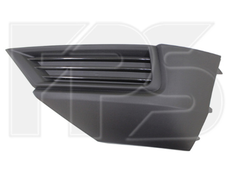 Решітка переднього бампера нижня права VW Tiguan 2 17- USA (Тайвань) без отвора, молдинг чорний глянець