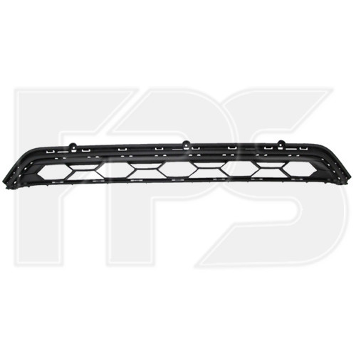 Решітка переднього бампера верхня середня VW Tiguan 2 17- USA (Тайвань) без отвора під молдинг