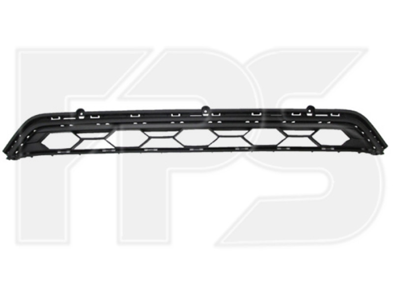 Решітка переднього бампера верхня середня VW Tiguan 2 17- USA (Тайвань) без отвора під молдинг