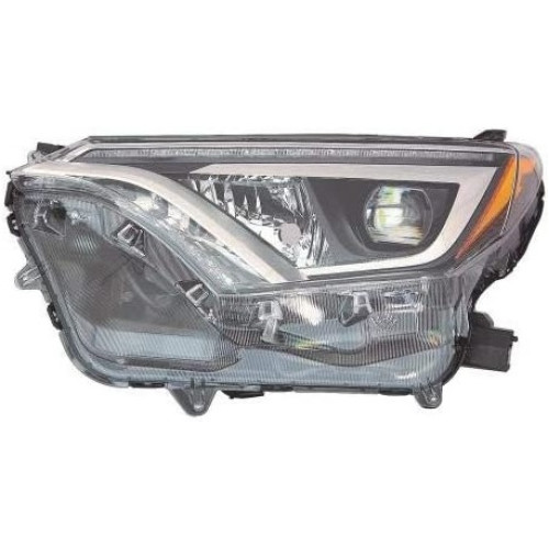 Фара передня ліва Toyota RAV4 2016-2019 USA (Китай) LED, жовта вставка