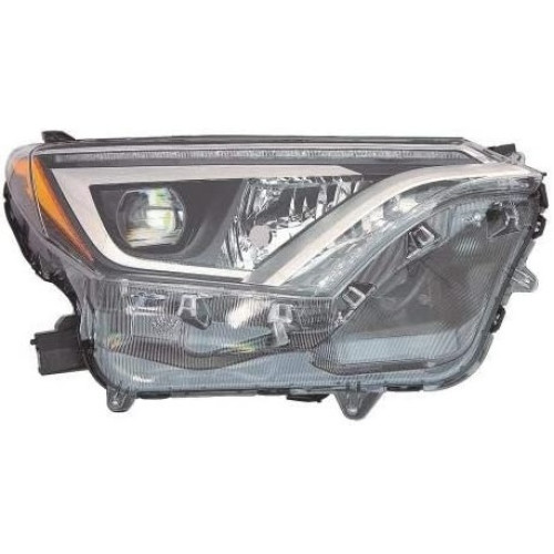 Фара передня права Toyota RAV4 2016-2019 USA (Китай) LED, жовта вставка