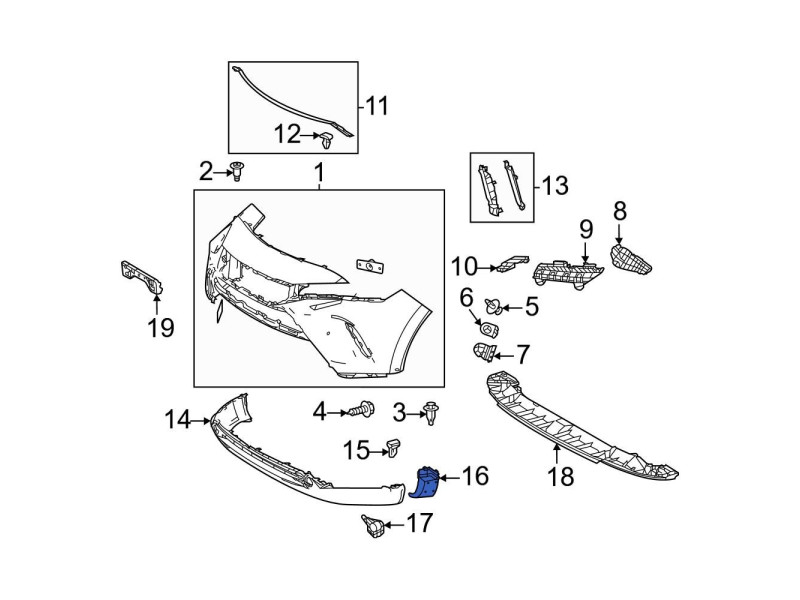 Кріплення нижньої решітки бампера ліве Toyota Venza 2020- FPS 5241448010