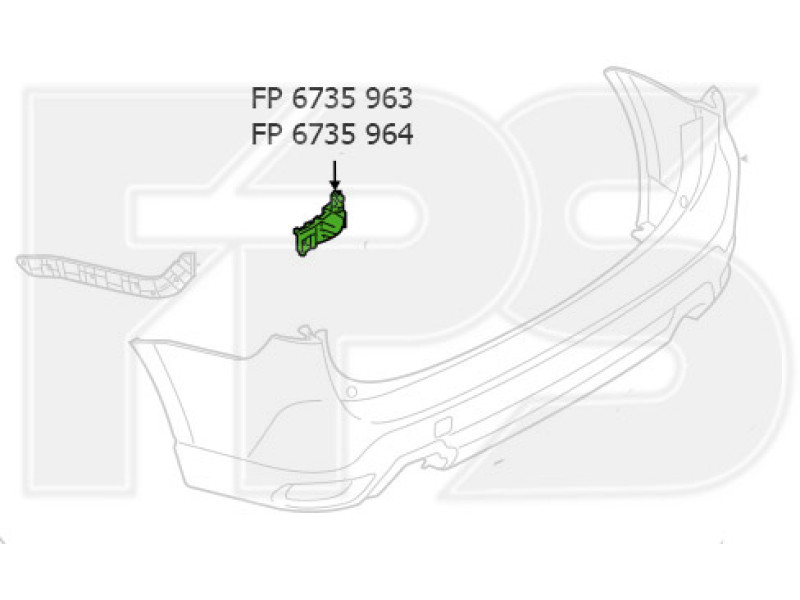 Кріплення бампера заднього праве (внутрішнє) Subaru Forester SK 2019- Тайвань